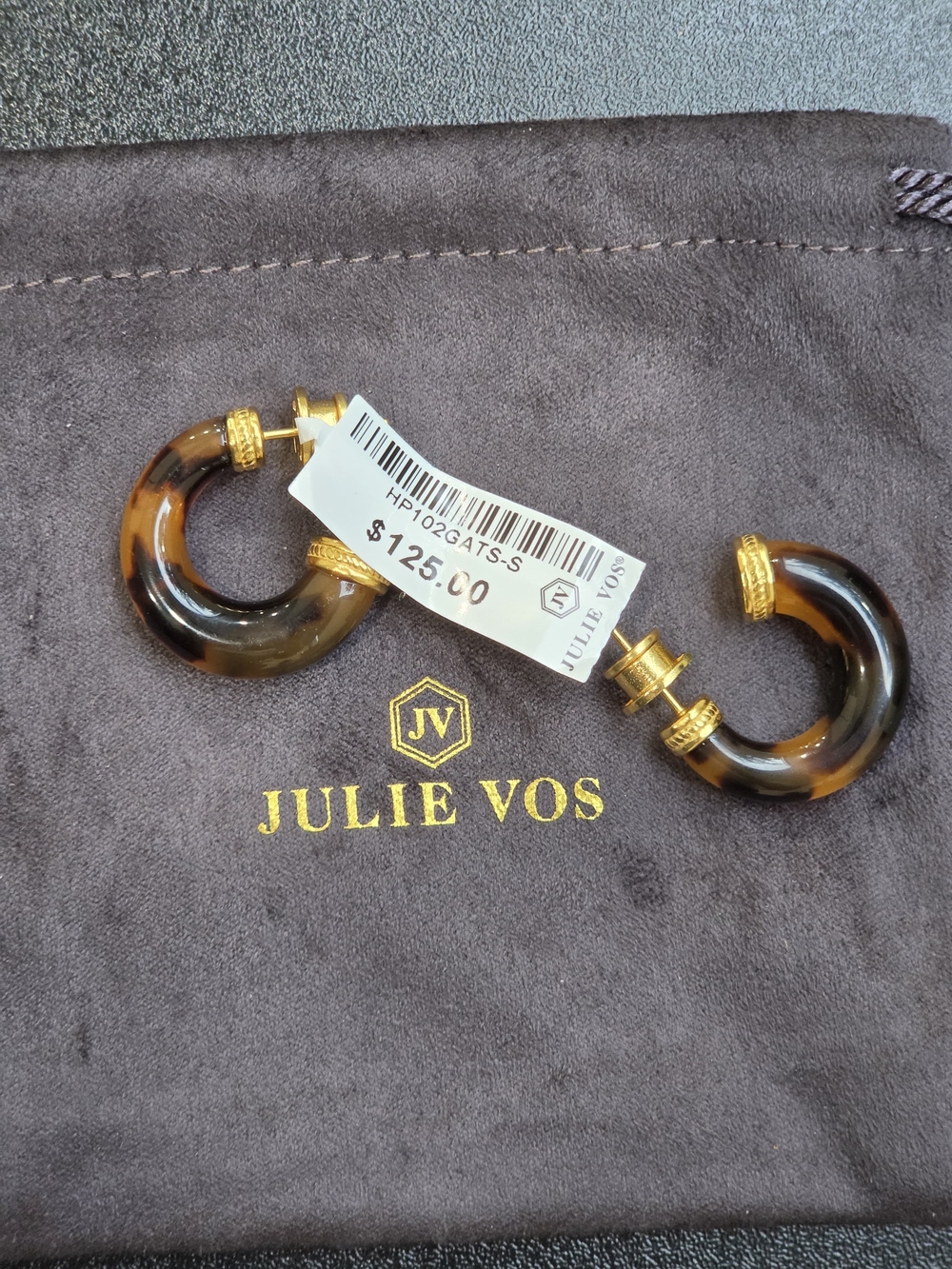 Julie Vos Tortoiseshell Hoop Earrings with Gold Accents - Brown